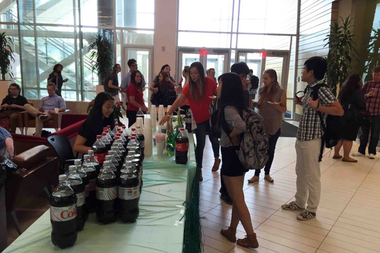 Students get their free Eccles Drink