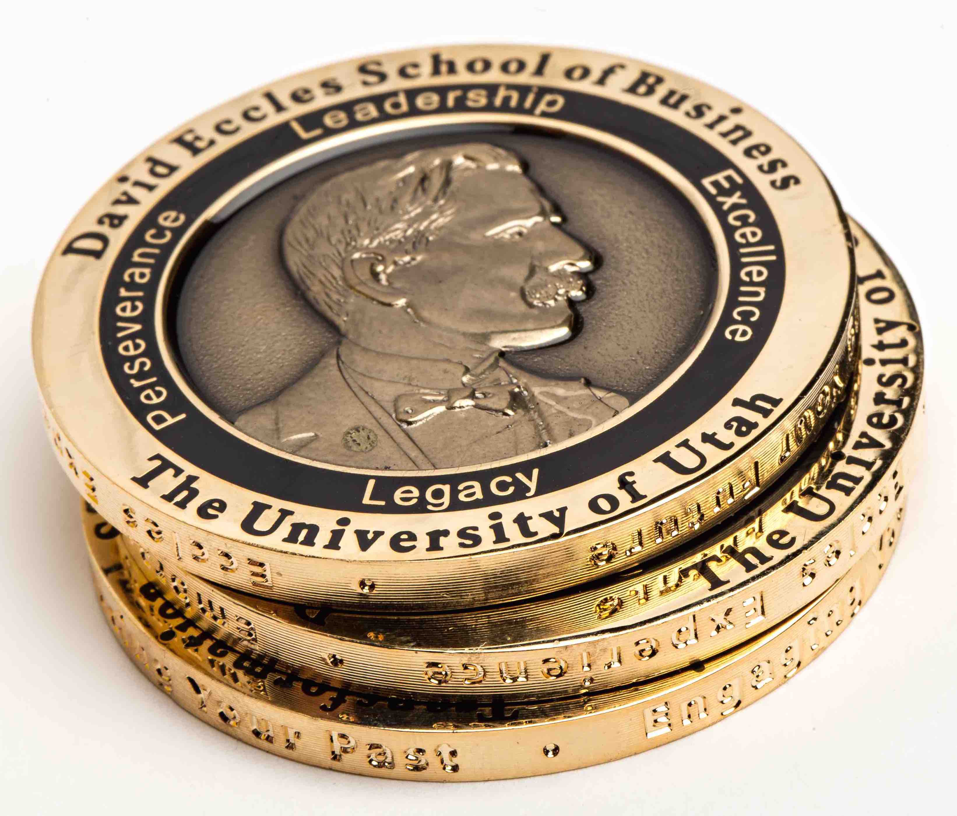 The David Eccles Coin honors the school's namesake, values